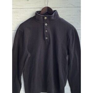 Van Heusen Pullover Mens Small Never Tuck Classic Fit 1/4 Button Mock Neck